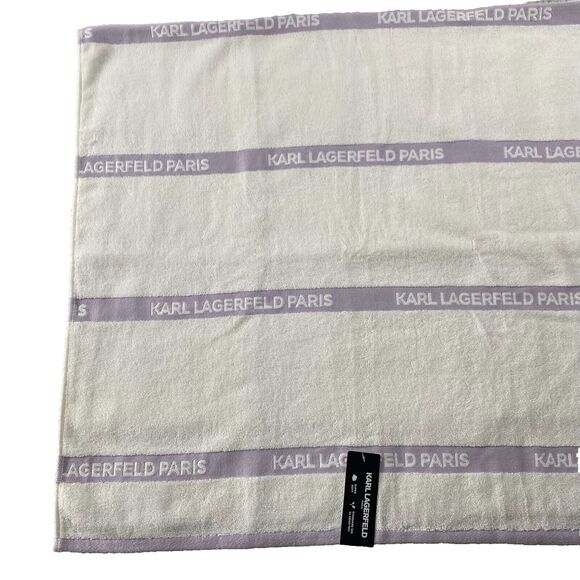 NWT KARL LAGERFELD 3 Bath Shower Towels Cotton Striped White Cotton - Picture 5 of 7